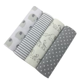 Couvertures d'emmaillotage couleur 4 pièces/paquet 100% coton, flanelle super douce, drap de lit pour bébé 76x76CM s 230923