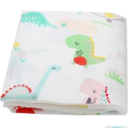 Couvertures Swaddling Ddling Double couche de coton de bambou Couverture de mousseline douce pour fille et garçon Serviette de bainBlankets Drop Livraison bébé K Dhgzr