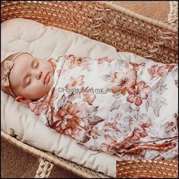 Dekens Swaddling bloemen baby swaddle wrap deken wraps kinderkamer beddengoed handdoekje baby gewikkeld doek met bowknot headb mxhome dh4xl