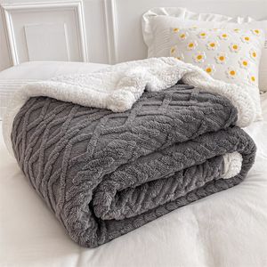 Couvertures emmailloter maison couverture de lit épais double face agneau cachemire polaire plaid couvertures hiver chaud jeter housse de canapé né Wrap enfants couvre-lit 230603