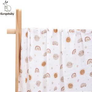 Mantas Swaddling Kangobaby Bambú Algodón Moda Interior y exterior En cualquier lugar Baby Wrap Muselina Swaddle Manta 230426