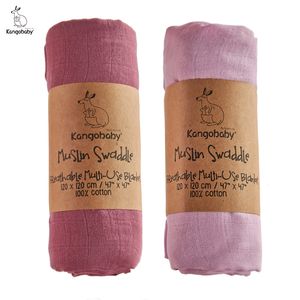 Dekens Swaddling Kangobaby Lama Waktu 2 Buah Set Warna Solid Dapat Digunakan Kembali Lembut Bernapas Bayi Muslin Bedung Selimut 230329