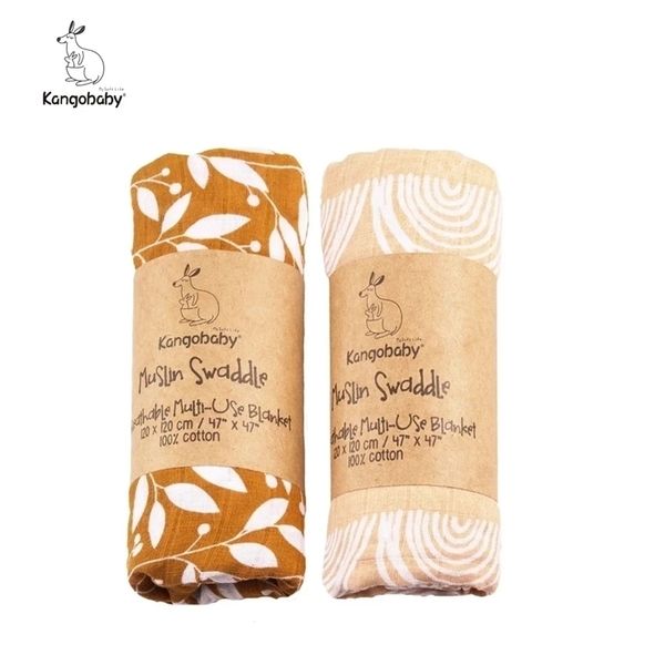 Couvertures Swaddling Kangobaby #My Soft Life# Couverture d'emmaillotage en mousseline toutes saisons born Bath Multi Designs Functions Baby Wrap Infant Quilt 220915