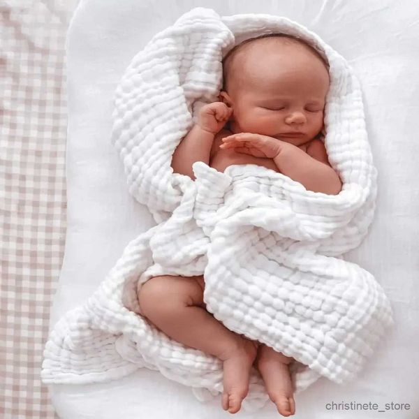 Mantas para envolver capas, manta para envolver, mantas para bebé, funda de cama orgánica para recién nacido, colcha, Toalla de baño para bebé de Color blanco