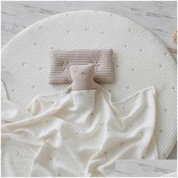 COUVRES SEMBLAGE MILANCEL 2024 Été Baby Blanket Toddler Girls Slee Er Moon broderie 85 135 cm Drop Livil