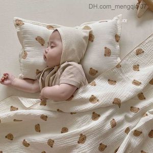 Couvertures Swaddling Milankel été mince couverture dessin animé imprimé bébé coton couverture respirante 120 * 100cm bébé oreiller 45 * 26cm Z230809