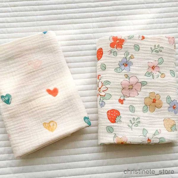 Mantas Swaddling Muslin Squares Bebé Gasa Algodón Impreso Manta de verano Swaddle Wrap Cosas para recién nacidos Mantas para bebés Ropa de cama para bebés Mantillo para animales R231130