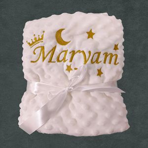 Blankets Swaddling Name Personalised born Blanket Baby Swaddling Baby Bedding Set Swaddle Soft Fleece Toddler Crib Bed Stroller Blanket 230313