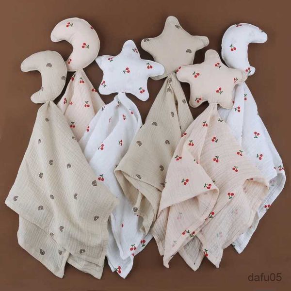 Couvertures emmaillotées Nouveau-Born Soothe APPEET TOWEL 100% Organic Cotton Moon Star Toy Ins Baby Counfortre Belle Musline Musline