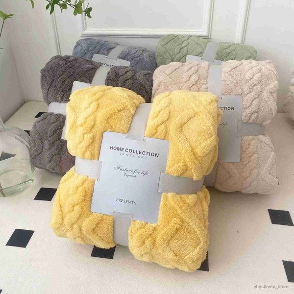 Dekens Inbakeren Nieuwe Winterdeken Thuis Warme Sherpa Zachte Bankhoes Gooi Pasgeboren Wrap Kindersprei Reizen Textiel Fleece Dikke Warme Deken R231130