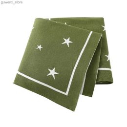 Manjas Swaddling Recién nacido Baby Blanket Star Boy Boy Girl Birdle Swaddle Quilts Nitdler para cochecito Infantil Cabellas de algodón suave 80*100cm Y240411