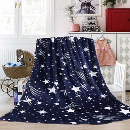 Mantas Swaddling Súper suave felpa sofá cubierta de cama de coche moda estrella nota lana felpa manta de tiro cálido invierno niños adultos cubierta de cama Z230809