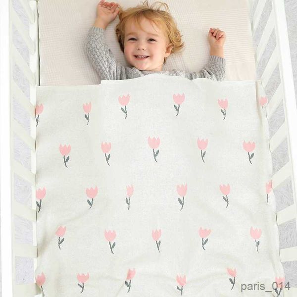Couvertures Emmaillotage doux tulipe coton bébé filles Swaddle couverture pour 0-24 mois nouveau-né doux mousseline bébé enveloppes couvertures de sécurité