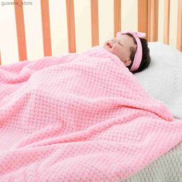 Dekens Swaddling verdikte vaste kleur flanel ananas plaid babydeken Swaddle deken Kinderen Sofa deken gooi deken y240411