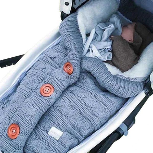 Mantas Swaddling Cálido Bebé Saco de dormir Sobre Invierno Niño Saco de dormir Saco Cochecito Saco de dormir de punto Recién nacido Lana de punto Swaddling BlanketL2403L2403