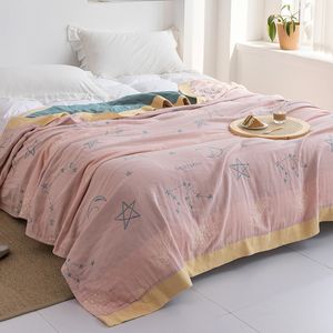 Couvertures emmaillotage lavé mince gaze de coton mousseline jeter serviette couverture été enfants adulte sieste canapé voyage literie couvertures doux confortable couverture 230905