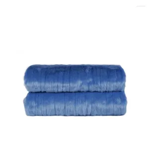 Dekens Zweedse droom hemelblauw faux bont deken beddengoed versierde slaapkamer woonkamer 2 lagen zacht verdikte enkele dubbele dubbele