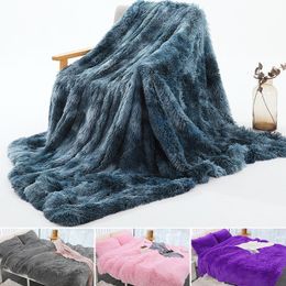 Mantas TECHOME, manta peluda para camas, funda de cama larga suave de felpa, colcha de piel sintética esponjosa, sofá 230802
