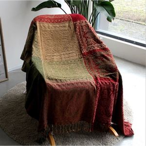 Dekens Textiel City Ins Retro Sofa Decor Handdoek Mediterrane Nepal Plaid Patchwork Gooi Deken Zware hoes Sprei 220x260cm 230727