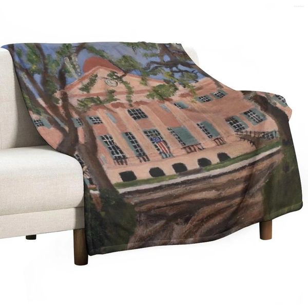 Couverture The Cistern Yard College of Charleston Throw Lit Backet Bed Plaid Fashionable Camping Retro