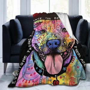 Dekens de honden pit stier gooi zachte micro fleece deken beddengoedkamp voor baby kinderen jongen meisjes mannen vrouwen king size