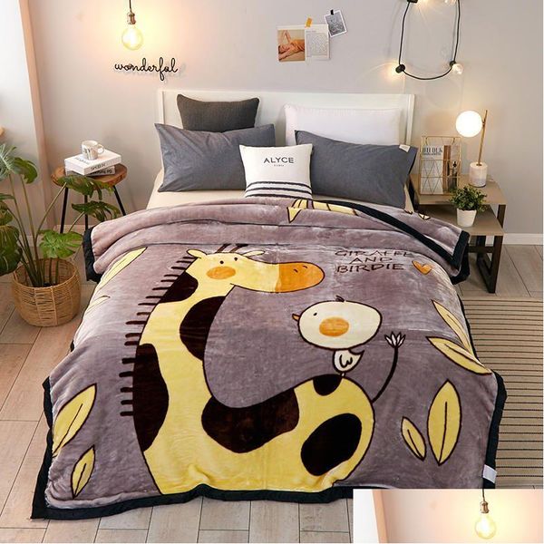 Mantas Espesar Manta Dibujos animados Coche Oficina Invierno Ddling Ropa de cama Edredón Siesta Navidad Inicio Alfombra Fábrica al por mayor En stock Drop Entregar DH7RF