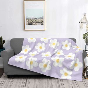 Dekens Gooien 70sRetroFlowerPower Beddeken Warm Lichtgewicht Flanel voor Bank Sofa Lavendel Bloem Bedovertrekken 231030