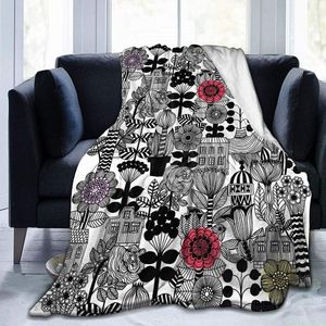 Couvertures Jeter Couverture Flanelle Super Doux Polaire Couvre-lit Décor À La Maison Toute La Saison Pour Lit Canapé Salon Marimekko PieceBlankets