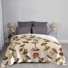 Les couvertures jettent une couverture douce canapé-lit en peluche jetant des champignons moderne couverture de flanelle moderne gedruckt bettdecke