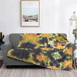 Dekens Tie Dye Deken Flanel Summer Retor Multifunction Ultra-Soft Throw for Home Travel Bomp-Spreads