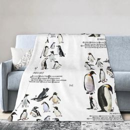 Couvertures Pingouins transparents !Couverture douce et chaude en flanelle, pour lit, salon, pique-nique, voyage, canapé de maison