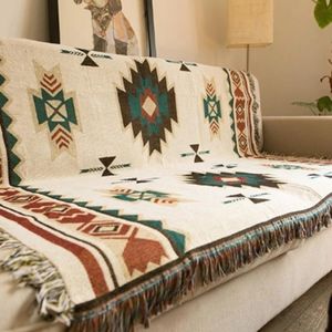 Dekens Tribal Indian Outdoor Tapijten Camping Picknick Deken Boho Decoratief Bed Plaid Sofa Matten Reiskleed Kwasten 231123