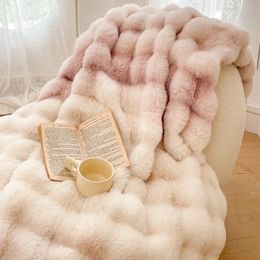 Couvertures toscane Imitation fourrure automne hiver chaud pour lit de haute qualité doux moelleux canapé couverture chaleur sommeil Double 231019