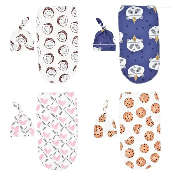 Couvertures unisexes pour bébés, avec chapeau assorti, accessoires Po, cadeau pour tout-petits, couverture douce en mousseline