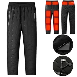 Couvertures Pantalon chauffant électrique unisexe 10 zones de chauffage Pantalon de randonnée 3 modes de température Couverture imperméable pour l'hiver et l'extérieur