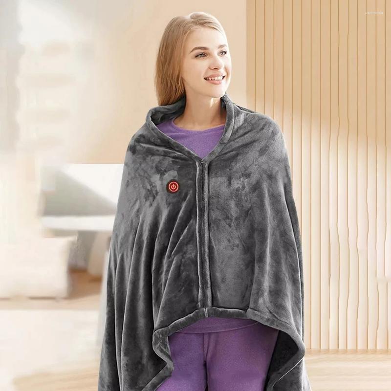 Blankets USB Charging Heated Blanket Shawl 3 Heating Level Throw Wearable 9 Areas For Outdoor Home Office