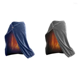 Couvertures USB chauffé coussin chaud châle chauffage couverture de protection contre le froid pour garder la maison en plein air gris