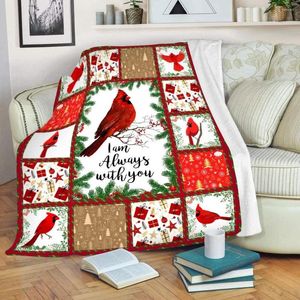 Dekens Valentijnsdag kardinalen vogels sherpa deken super zachte worp fleece warm voor slaapkamer bank bank woonkamer
