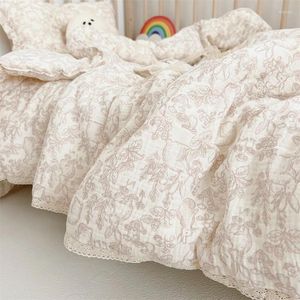 Dekens Vintage Bloemen Katoenen Mousseline Quilt Voor Herfst Winter Baby Jongens Meisjes Trooster Kleuterschool Baby Dutje Cover