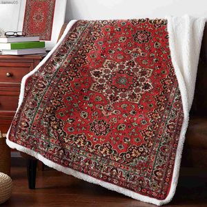 Dekens Vintage Bloem Indiase Bohemen Dekens Winter Warm Kasjmier Deken Kantoor Bank Zachte Gooi Deken Kinderbed SpreiL2311131