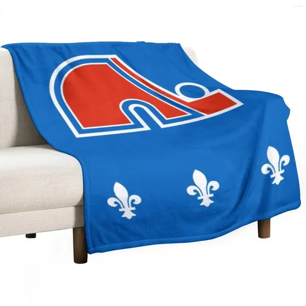 Couvertures Hockey québec vintage - Retro Nordiques jetez un canapé à couverture pour bébé doux