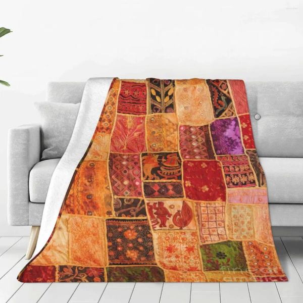 Couvertures Vintage traditionnel Patchwork tapisserie Art impression lit couverture flanelle climatisation