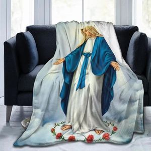 Mantas Virgen María Manta Nuestra Señora de Guadalupe Franela Regalos cálidos para mamá Acogedor Fuzzy Throw Sofá Sofá Ropa de cama Sala de estar