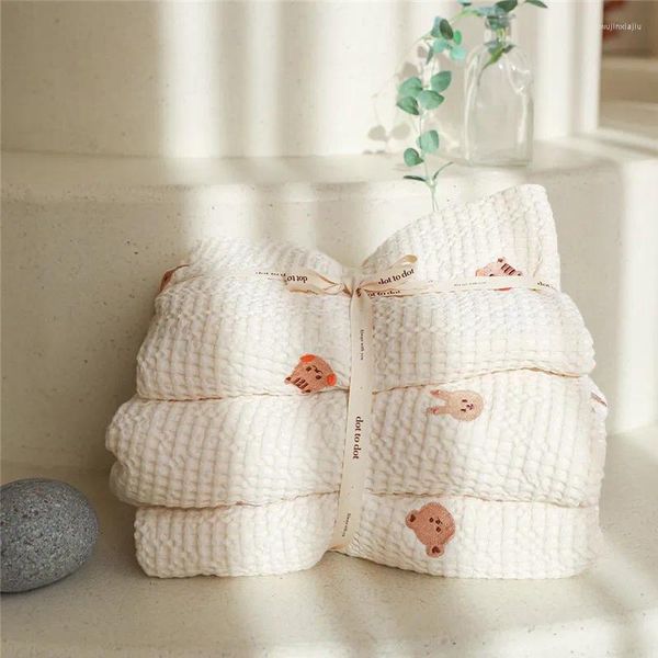 Mantas Waffle Manta para bebé para cubierta de carro Edredón infantil Algodón Modal Swaddle Kindergarten Accesorios de cama Nacido Toalla de baño