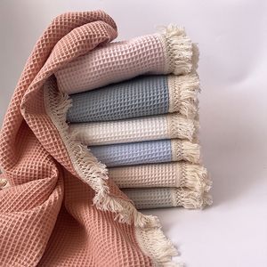 Couvertures gaufrées bébé couvertures né Super doux gland couvertures couette coton bio mousseline couverture Swaddle Wrap 230320