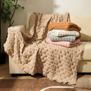 Couvertures en coton à carreaux gaufrés, couverture pour lit, gaze fine, serviette de couchage douce, couvre-lit japonais, housse de canapé, literie