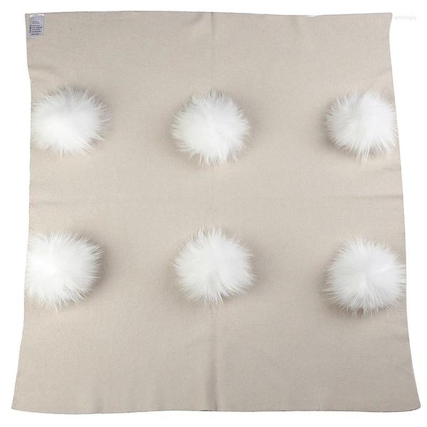 Cobertores quentes nascidos bebê lã swaddling cobertor viagem dormir cama swaddles envoltório presente de nascimento com 13cm pompom de pele real