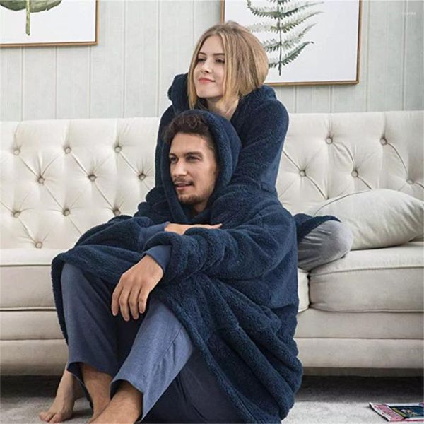 Mantas Manta de felpa para mantener el calor Sudadera con capucha usable Ver televisión Descansar Unisex