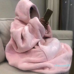 Dekens Warme Trui Dikke Capuchon Unisex Gigantische Zak Fleece Deken Voor Bedden Reizen Thuis Pyjama Truien 2 Stuks Verkoop