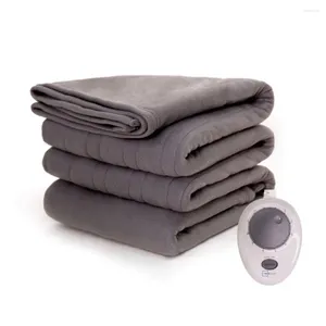 Couvertures réchauffées Produits en polaire Couverture chauffée électrique confortable gris doux complet